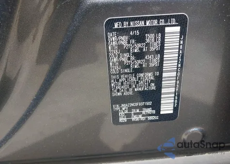 2015 Infiniti Qx80 z USA, uszkodzony, nr VIN JN8AZ2NC0F9371502